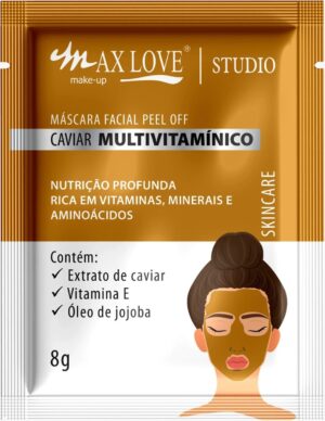SACHE MASCARA FACIAL CAVIAR MULTIVITAMÍNICO 8 G EXTRATO DE CAVIAR, VITAMINA E, ÓLEO DE JOJOBA MAX LOVE