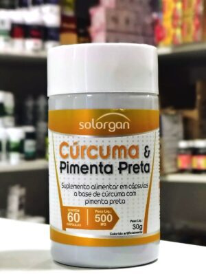 CÚRCUMA E PIMENTA PRETA 500 MG 60 CPS SOLORGAN