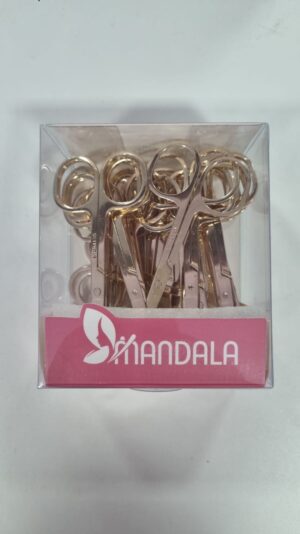 TESOURA PARA SOMBRANCELHA AÇO INOXIDAVEL DOURADA