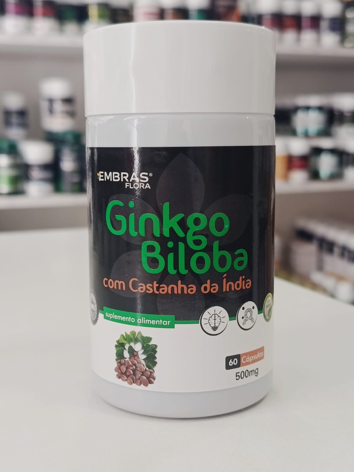GINKGO BILOBA COM CASTANHA DA ÍNDIA 500 MG 60 CPS EMBRAS FLORA