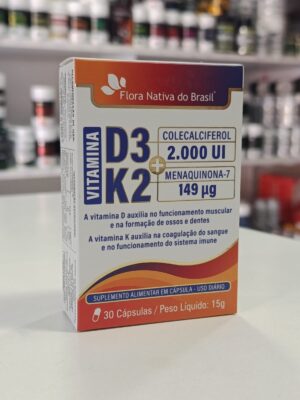 VITAMINA D3 2000UI + K2 149MCG 30CPS FLORA NATIVA DO BRASIL